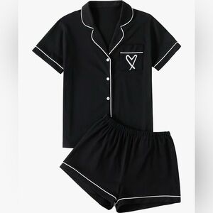 LYANER PJ Set | Black short sleeve pj set